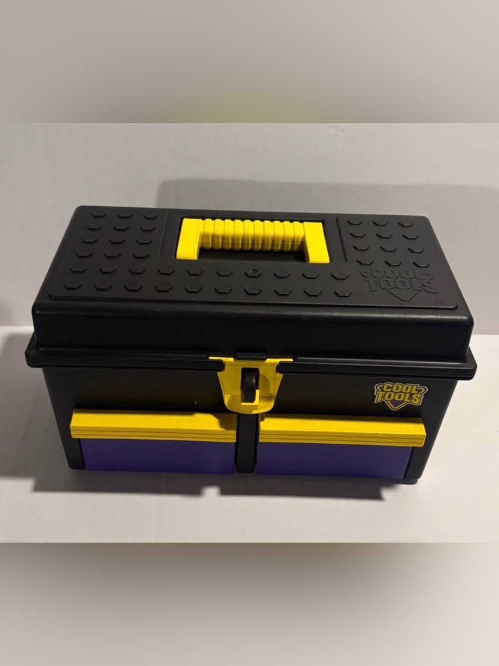 Vintage 90s Playskool Cool Tools toolbox Black and purple plastic toolbox